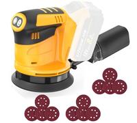 Random Orbital Sander, 125mm Cordless Random Orbit 3 Variable Speeds, 15000 RPM, Compatible with Dewalt Battery, with Dust Collection for Wood and Steel, Without Battery & Charger