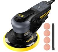 Random Orbital Sander 5.0mm, 360W Brushless Electric Orbital Sander with 150mm/6IN Backing Plate, 6 Variable Speed to 10000RPM, Low Vibration, Fit for Wood Sanding