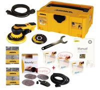 Random Orbital Sander Electric Mirka Deros 5650CV Set +150 Abranet Discs, Cover