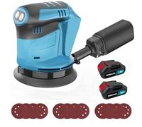 Random Orbital Sander for Makita 18V 2X 3.0AH Battery，Multi-Function Electric Orbital Sander 125mm,3-Speed Settings (7000-15000 RPM),12Pcs Sandpapers,for Woodworking, Polishing, Sanding
