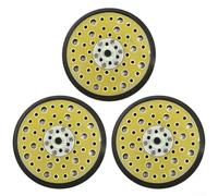Random Orbital Sander Pad 6 Inch with 54 Holes, 5/16 Thread PU Backing Disc for Sanding Machines, Medium Density Hook and loops Base Plate, Yellow Black 3 Pack