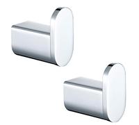 RANDOM Polished Chrome Towel Hooks SUS 304 Stainless Steel Wall Hook Heavy Duty Wall Mounted Robe Coat Clothes Hat Key Hooks Holder for Bathroom Livingroom Hotel Kitchen Garage, 2 Pack .96026-8C