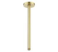RANDOM Shower Arm with Flange,Gold 12 Inches Ceiling Mount Shower Head Extension Arm Straight Arm Ceiling-Mounted For Fixed Shower Head,Brushed Gold.RD91038-12BG