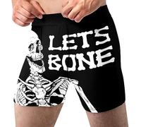Random Stock Apparel Halloween Boxer Briefs for Men Spooky Fun Novelty Underwear, Skeleton Bone, L