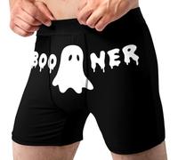 Random Stock Apparel Halloween Boxer Briefs for Men Spooky Fun Novelty Underwear, Spooky Ghost, M