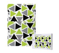 Random Triangles Lime Green Gray Black On White,1000 Pieces Adults Puzzle Game Challenging Puzzles,Jigsaw Puzzles