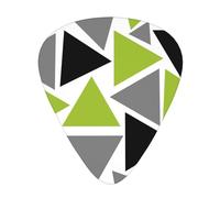 Random Triangles Lime Green Gray Black On White,12 Pcs Guitar Pick,3 Different Thickness Plectrums for Acoustic Guitar Bass Ukulele (0.46mm 0.96mm 0.71mm)