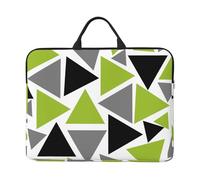 Random Triangles Lime Green Gray Black On White, 14 Inch Laptop Sleeve, Notebook Bag Laptop Case Sleeve Briefcase with Handle