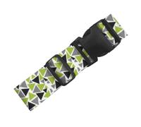Random Triangles Lime Green Gray Black On White, Adjustable Luggage Straps for Suitcases Packing Belts Travel Accessories