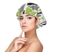 Random Triangles Lime Green Gray Black On White,Adjustable Silk Hair Wrap Adult's Satin Sleeping Cap Hair Women's Elastic Sleep Bonnet