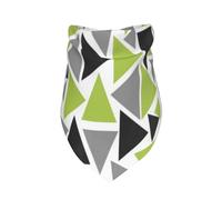 Random Triangles Lime Green Gray Black On White,Bib Scarf Triangle Hood Adjustable Pet Scarf Washable Hood Suitable for Small, Medium and Large Dogs and Cats