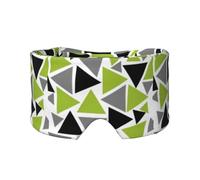 Random Triangles Lime Green Gray Black On White, Full Eye Covers Light Blocking Eye Mask Sleep Eye and Ear Muffs