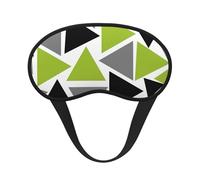 Random Triangles Lime Green Gray Black On White, Full Eye Covers Light Blocking Eye Masks Blackout Sleep Eye Muffs