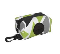 Random Triangles Lime Green Gray Black On White,Poop Bags Holder Poop Waste Dispenser Travel Garbage Bag Pet Supplies