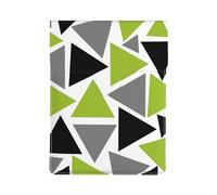 Random Triangles Lime Green Gray Black On White, PU Leather Laptop Sleeve, Notebook Bag Laptop Case Sleeve Tablet Briefcase