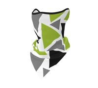 Random Triangles Lime Green Gray Black On White Windproof Mask,Neck Gaiter Winter Motorcycle Face Cover