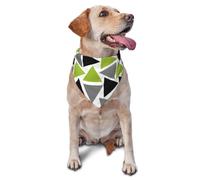 Random Triangles Lime Green Gray Black On WhiteDog Bandanas Cat Puppy Scarfs Washable Pet Handkerchief