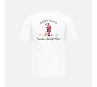 Randy Cow London Beach Club Beefeater - White Organic Cotton T-Shirt - 4 - With Back Graphic
