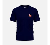 Randy Cow London Beach Club Bus - Navy Organic Cotton T-Shirt - 3 - Without Back Graphic