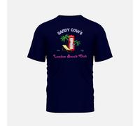 Randy Cow London Beach Club Phone Box - Navy Organic Cotton T-Shirt - 3 - With Back Graphic