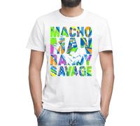 Randy Macho Man Savage Big Letters Design Men's Classic White T-Shirt Crew Neck Short Sleeves, white, L