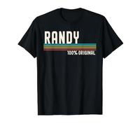 Randy Name Birthday Original Retro Name Man Humor Vintage Value Graphic T-Shirt, Men, Black, XL