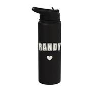 Randy Name Cute Heart Retro Love Randy Stainless Steel Insulated Water Bottle