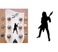 Randy Rhoads Guitar Figure Sticker Vinyl From Headstock Guitar & Bass (Black)