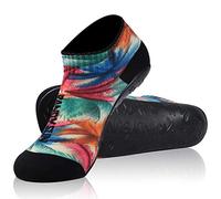 RANDY SUN Sock Shoes for Men and Women, Beach Barefoot Socks, Quick Drying Beach Socks with TPE Sole, Beach Shoes for Beach Volleyball, Surfing, Green red short tube, L