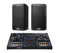 Rane FOUR DJ Controller and ALTO TS410 Powered PA Speakers Pair for Live Music, DJ sets, Events, Music production