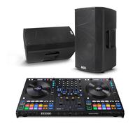 Rane FOUR DJ Controller and ALTO TX412B Powered PA Speakers Pair for Live Music, DJ sets, Events, Music production