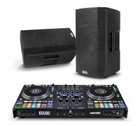 Rane PERFORMER DJ Controller and ALTO TX412B Powered PA Speakers Pair for Live Music, DJ sets, Events, Music production