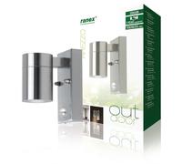 Ranex Arezzo Brushed Stainless Steel Wall Light With Movement Sensor 35w Ip44