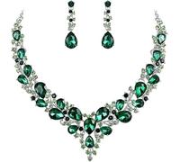 Ranfare 3 Pieces Baroque Queen Crown Set, Tiara Earrings Necklace Crystal Headband Tiaras and Crowns, Rhinestone, Rhinestone