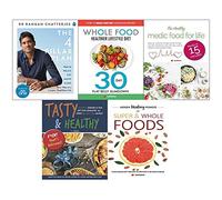 Rangan chatterjee 4 pillar plan, whole food healthier lifestyle diet, healthy medic food, tasty and healthy, hidden healing powers 5 books collection set