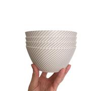 Range Company 4 Pack Bamboo Bowls - 22 Ounce Reusable Bowl - Dishwasher Safe - Bamboo Dishes - Non Toxic - Family Friendly Dinnerware, Durable, Soup, Snack, Ice Cream, Salad dish set (Slanted Stripe)