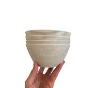 Range Company 4 Pack Bamboo Bowls - 22 Ounce Reusable Bowl - Dishwasher Safe - Bamboo Dishes - Non Toxic - Family Friendly Dinnerware, Durable, Soup, Snack, Ice Cream, Salad dish set (Perforating Dot)