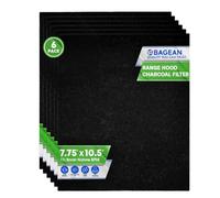 Range Hood Charcoal Filter 7.75” x 10.5” - Fits Broan and Nutone BP58 For 43000 Series Range Hoods - Broan Range Hood Filter Replacement - Carbon Stove Vent Fan Filters Removes Kitchen Odors (6-Pack)