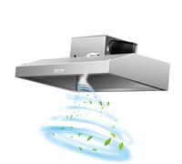 Range Hood Insert 32 Inch, Built-in Kitchen Hood with 1000 CFM, Ducted Convertible Kitchen Vent Hood, Stainless Steel Stove Hood with Push Button (Color : 80 * 60 * 45, Size : 880W)