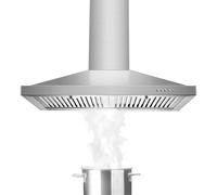 Range Hood, Range Hoods 30 inch Stainless Steel, 450 CFM Kitchen Hood with LED Light Baffle Filters, 3 Speed Exhaust Fan, ...
