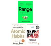 Range, Never Split the Difference and Atomic Habits 3 Books Set