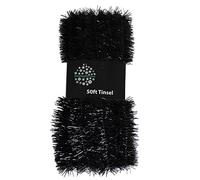 Range of Black baubles, stars cones and tinsel. Christmas Tree Decorations (50ft Tinsel)