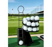Range Reload Automatic Golf Ball Tee Up Machine - 25-Ball Capacity Dispenser for Indoor & Outdoor Swing Practice(Brown)