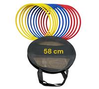 Range Sports Agility Rings Training Equipment Football Speed Agility Ring Sports Precision Flat Hoops - 12 Pcs - 58 cm - Mix Colour