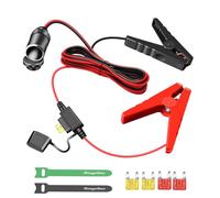 Range Tour Car Cigarette Lighter Alligator Clips Extension Cable, 12V-24V Car Cigarette Lighter Plug 1.8m/5.9ft Clip-on Plug Socket Cable with 100mm Battery Clamp 14AWG Female Plug Extension Cord