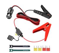 Range Tour Car Cigarette Lighter Alligator Clips Extension Cable, 12V-24V Car Cigarette Lighter Plug 1.8m/5.9ft Clip-on Plug Socket Cable with 100mm Battery Clamp 14AWG Female Plug Extension Cord