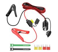 Range Tour Car Cigarette Lighter Alligator Clips Extension Cable, 12V-24V Car Cigarette Lighter Plug 1.8m/5.9ft Clip-on Plug Socket Cable with 85mm Battery Clamp 14AWG Female Plug Extension Cord
