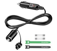 Range Tour Car Cigarette Lighter Extension Socket Cord, 1.8m/6ft 12-24V 15A | Range Tour Cigarette Lighter Extension Cord, 12V-24V 1.8M/6FT 16AWG Male Plug to Female Socket Heavy Duty Extension Lead