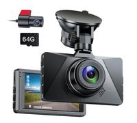 Range Tour Car Dash Cam Front and Rear, 64G Card Included, FHD 1080P Car Camera 170° Wide Angle HDR Driving Recorder