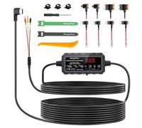 Range Tour Dash Cam Hardwire Kit, LED & Adjustable Low Voltage Protection | 12-30V to 5V 3A (Fits 1A-2A), 4m/13ft, 24H Parking Mode, 8 Fuse Adapters